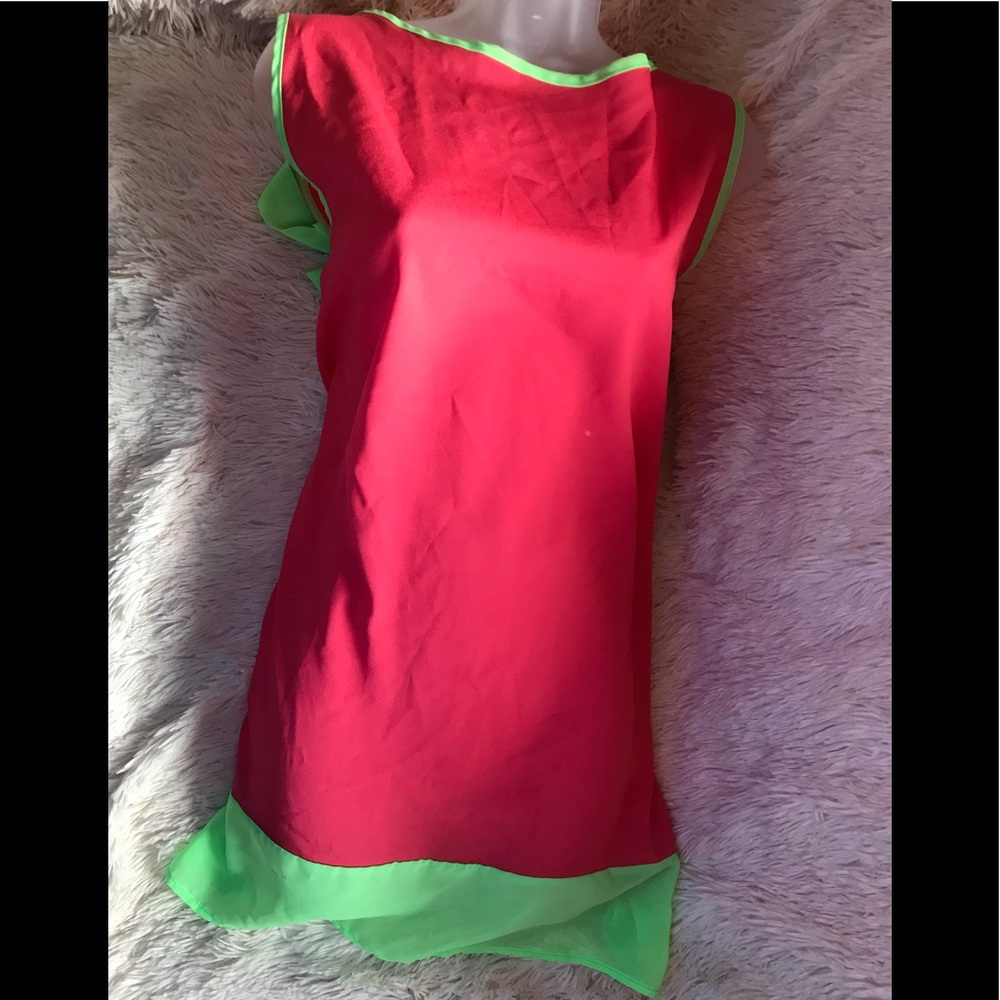 NWT cocoLove Coral/lime swimwear coverup dress.